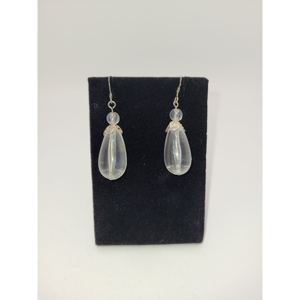 Dangle Gem Bead Earrings 925